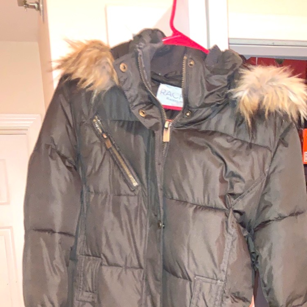 Rachel Roy Woman Size Large Navy Green Over Coat